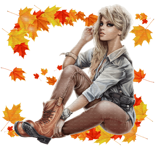 Woman. Fall. Autumn. Leila - png ฟรี