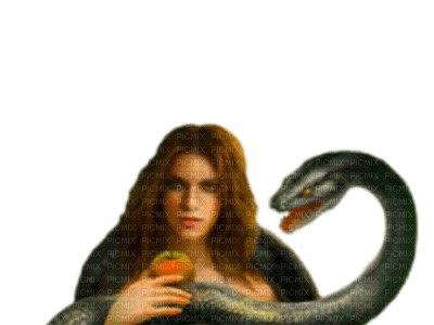 woman with snake bp - gratis png
