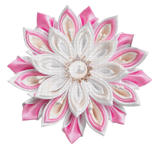 Pearl.Fabric.Flower.White.Pink - gratis png