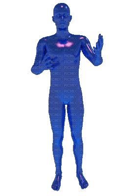 Hombre azul - GIF animado grátis