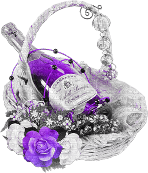 soave deco bottle flowers rose basket valentine - δωρεάν png