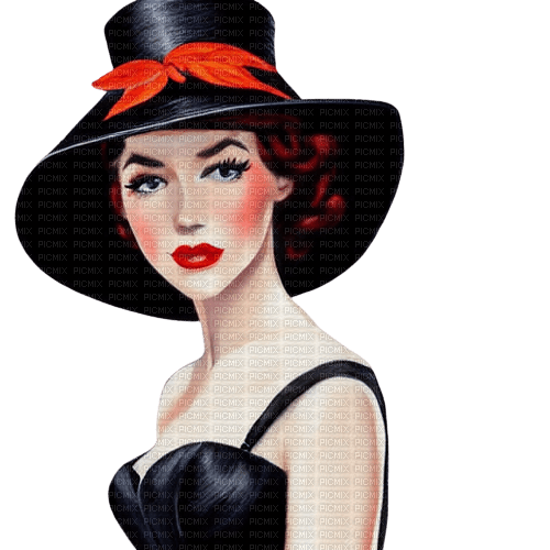 kikkapink vintage woman fashion hat - png ฟรี