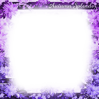 soave frame autumn leaves flowers text  purple - PNG gratuit