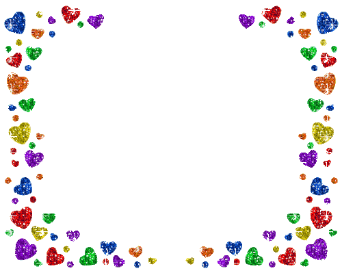 my glitter rainbow heart frame - Бесплатни анимирани ГИФ