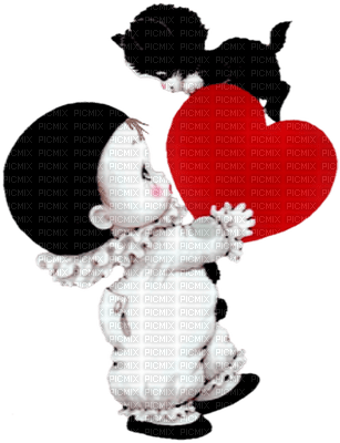 Kaz_Creations Valentine Deco Love Cute Mime Kitten - PNG gratuit