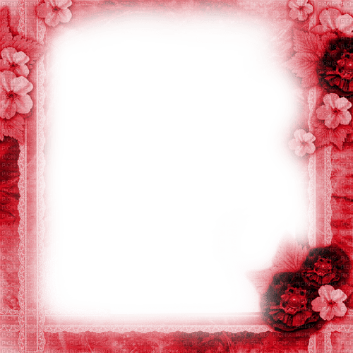 Red Flowers Frame - By KittyKatLuv65 - PNG gratuit