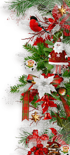 Christmas.Deco.Border.Green.Red.White - darmowe png