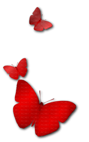Red butterflies pretty deco [Basilslament] - bezmaksas png