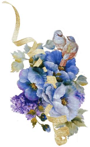floral and birds - PNG gratuit