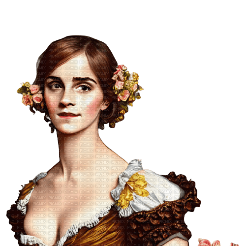 kikkapink woman vintage baroque green brown - ücretsiz png