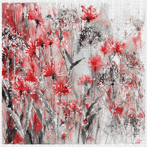dolceluna fleurs rouge noir glitter fond - GIF เคลื่อนไหวฟรี