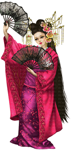 Asian.Woman.Purple.Pink - 免费PNG