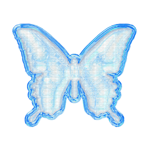 pastel blue y2k butterfly charm - nemokama png