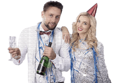 Couple.Champagne.New Year.Victoriabea - png ฟรี