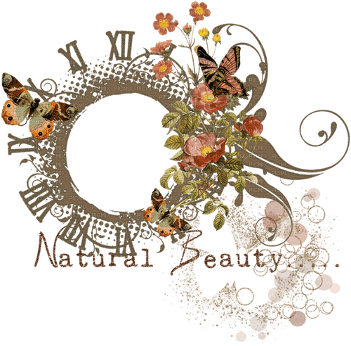 Heure Papillon Fleur Rose texte Déco:) - безплатен png