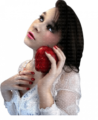 woman apple femme pomme - Free PNG