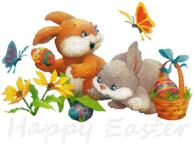 easter ostern Pâques paques  deco tube  text bunny lapin - png ฟรี