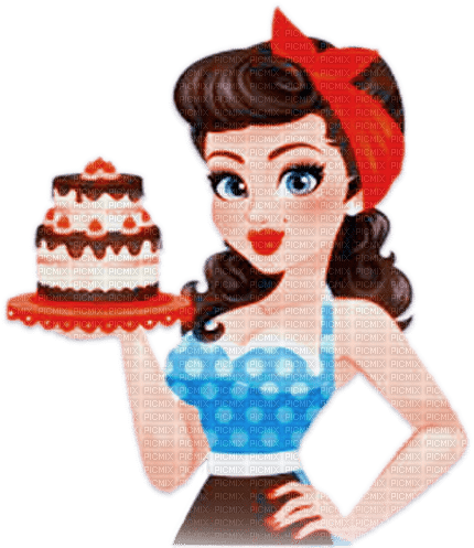 soave woman vintage rockabilly birthday cake - png ฟรี