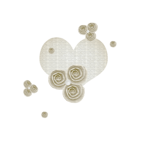 Coeur Blanc Rose Beige:) - PNG gratuit