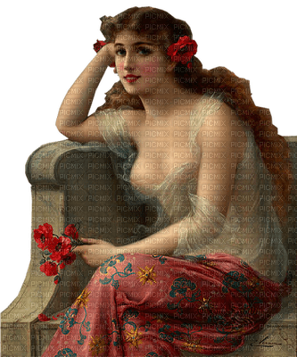loly33 femme woman  vintage - Free PNG