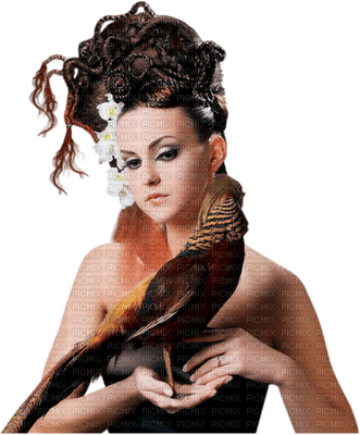Kaz_Creations Woman Femme Bird Birds - png gratuito