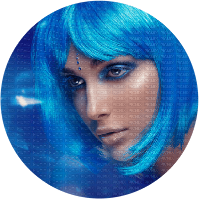 woman blue hair bp - png gratuito