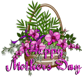 Happy Mother's Day Flower Basket, mother's , day , mothers , mom , mother ,  flower , flowers , basket , gift , purple , animated , animation , gif ,  deco , decoration , bouquet - Free animated GIF - PicMix