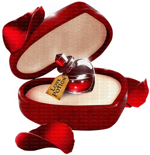 Love.Potion.Box.Petals.White.Red - 免费PNG