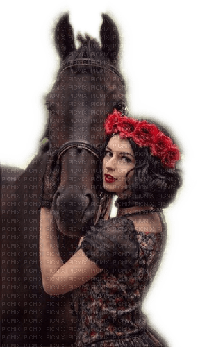 Rena Flower Girl Woman Pferd Horse - 無料png