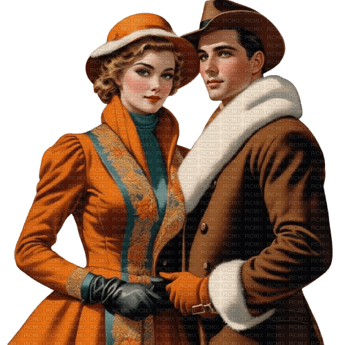 loly33 couple hiver vintage - δωρεάν png