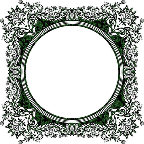 art deco vintage green frame kikkapink - PNG gratuit