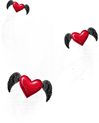 hearts with wings - gratis png