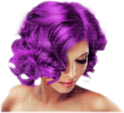 femme au cheveux violet.Cheyenne63 - бесплатно png