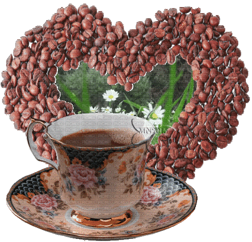 Cafe Coffee Cup Flower Gif - Bogusia - Бесплатный анимированный гифка