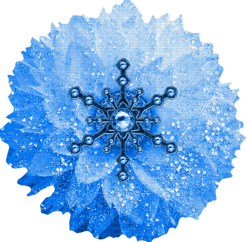 Snowflake.Glitter.Flower.Blue - ilmainen png