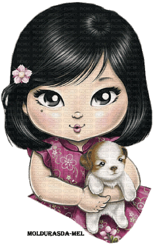 Cute Doll Jolie animated - Free animated GIF
