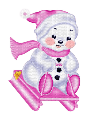 pink snowman - png gratuito