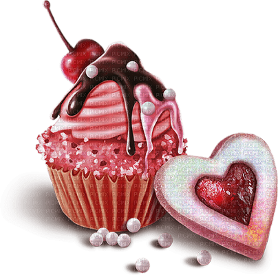 Cookie Heart Cherry Red - Bogusia - gratis png