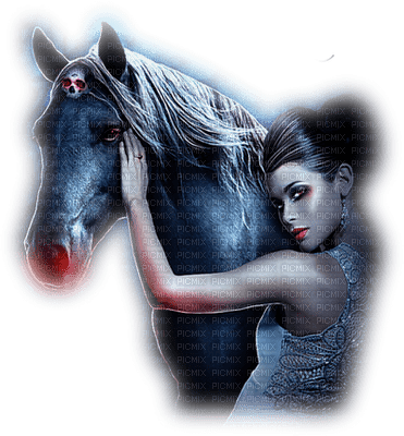 woman and horse - 無料png