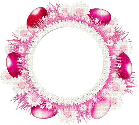 soave frame circle flowers eggs daisy deco pink - ücretsiz png