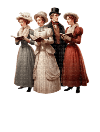 Christmas Victorian Carrol Choir singers - 無料png