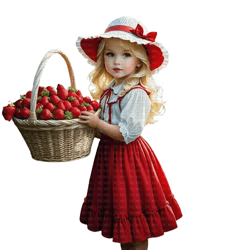 loly33 enfant  fraise - Free PNG