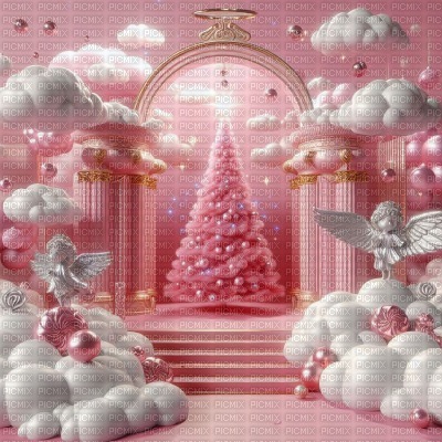 Pink Heavenly Christmas Gates - ilmainen png