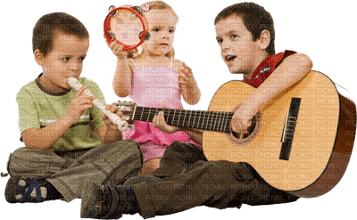 Kaz_Creations Children Friends Playing Music - PNG gratuit