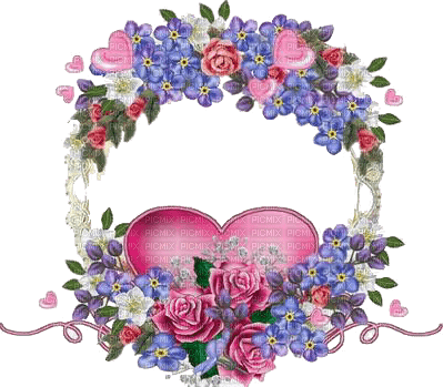 Flower Heart Deco - darmowe png