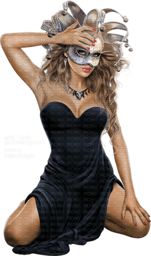 Carnival. Mardi Gras. Woman with mask. Leila - png ฟรี