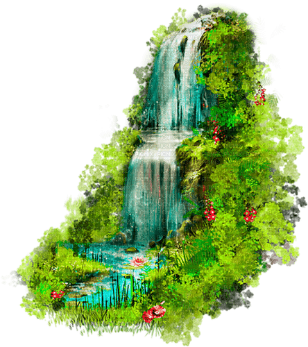 waterfall background by nataliplus - kostenlos png