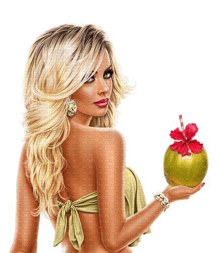 Woman. Summer. Tropical. Coconut. Leila - δωρεάν png