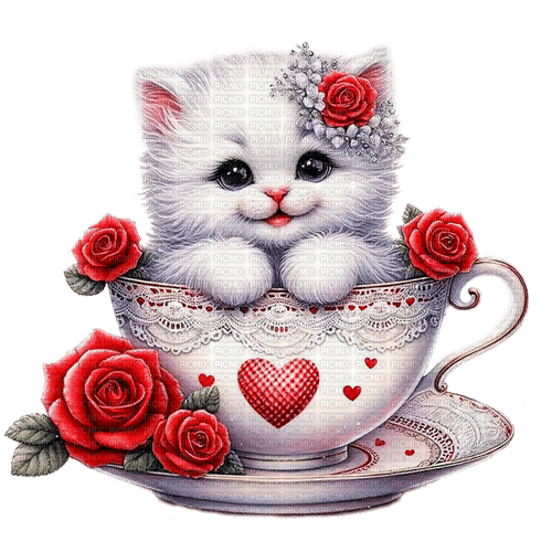 st.Valentine cat by nataliplus - 免费PNG