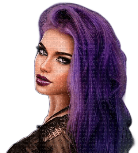 Lady With Purple Hair - ingyenes png